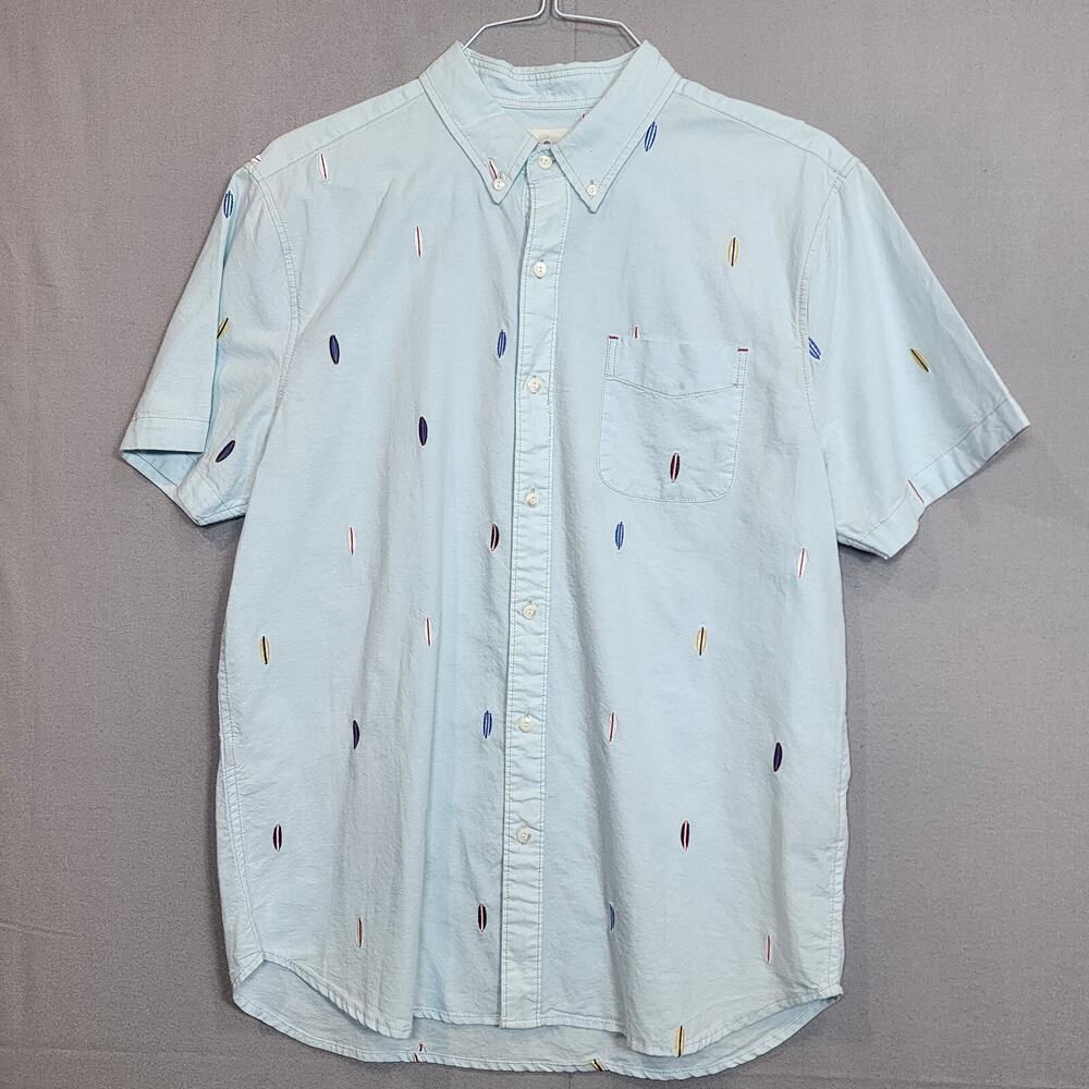 True Grit Men's Surfboard Blue Short Sleeve Button Up Size Medium‎ - Picture 2 of 6
